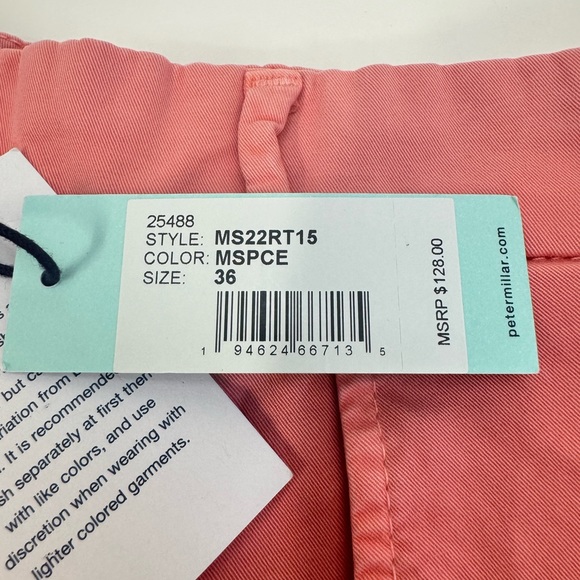 NWT Peter Millar Collection Concorde Garment Dyed Shorts MSPCE CORAL Sz 36‎ $128 - Picture 4 of 10